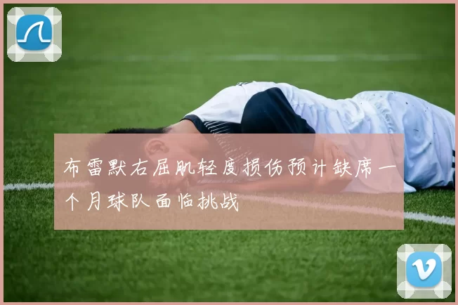 布雷默右屈肌轻度损伤预计缺席一个月球队面临挑战